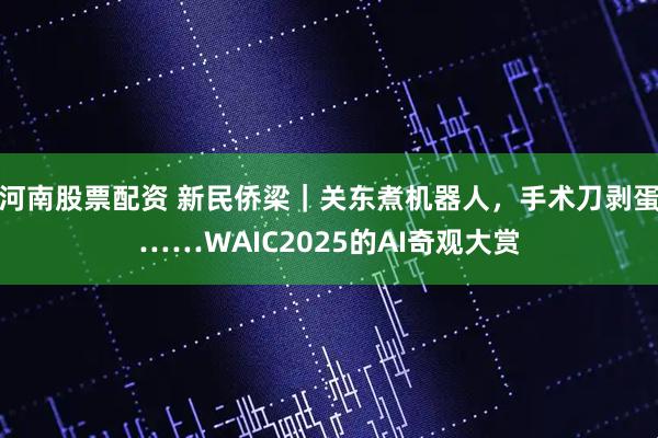 河南股票配资 新民侨梁｜关东煮机器人，手术刀剥蛋……WAIC2025的AI奇观大赏