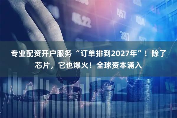 专业配资开户服务 “订单排到2027年”！除了芯片，它也爆火！全球资本涌入